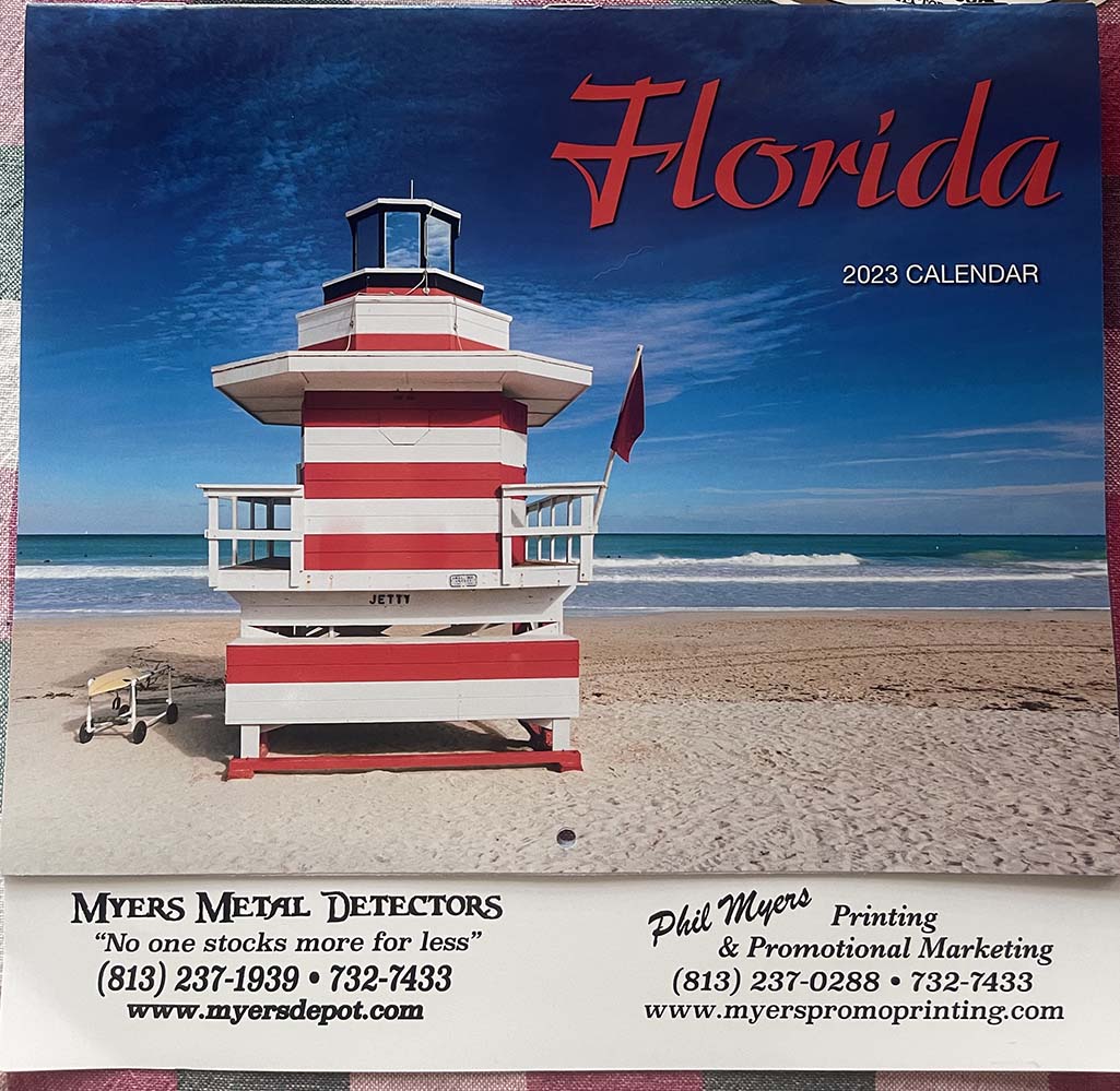 2023 Florida Calendar | Myers Metal Detectors